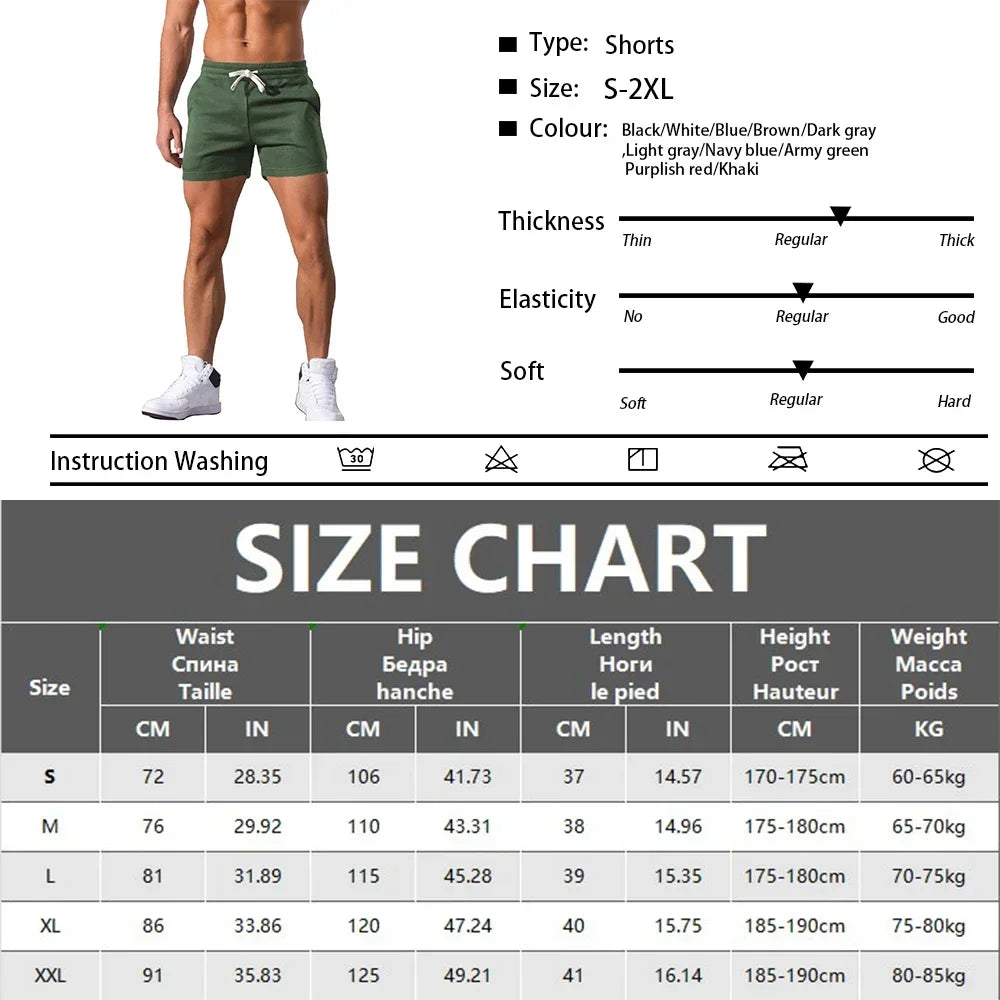 2025 Mens Gym Summer Fitness Shorts White Breathable Surffing Seaside Resort Solid Running SportswearElastic Casual Sport Shorts
