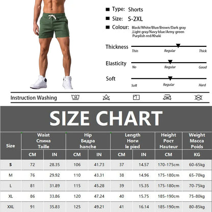 2025 Mens Gym Summer Fitness Shorts White Breathable Surffing Seaside Resort Solid Running SportswearElastic Casual Sport Shorts