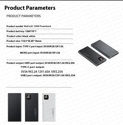 For Xiaomi Original 500000mAh Powerbank External Spare Battery Portable Charger For iPhone Samsung Super Fast Charging PowerBank