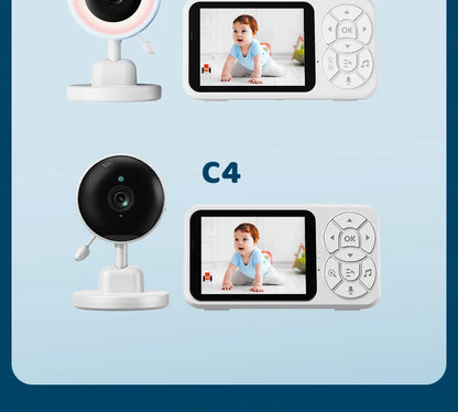 DANMINI new 3.5 "RGB night light baby monitor with night vision temperature detection voice intercom baby nanny security camera