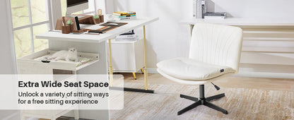 Adjustable Office Chair - Swivel Desk Chair with Double Cushion & Lumbar Support