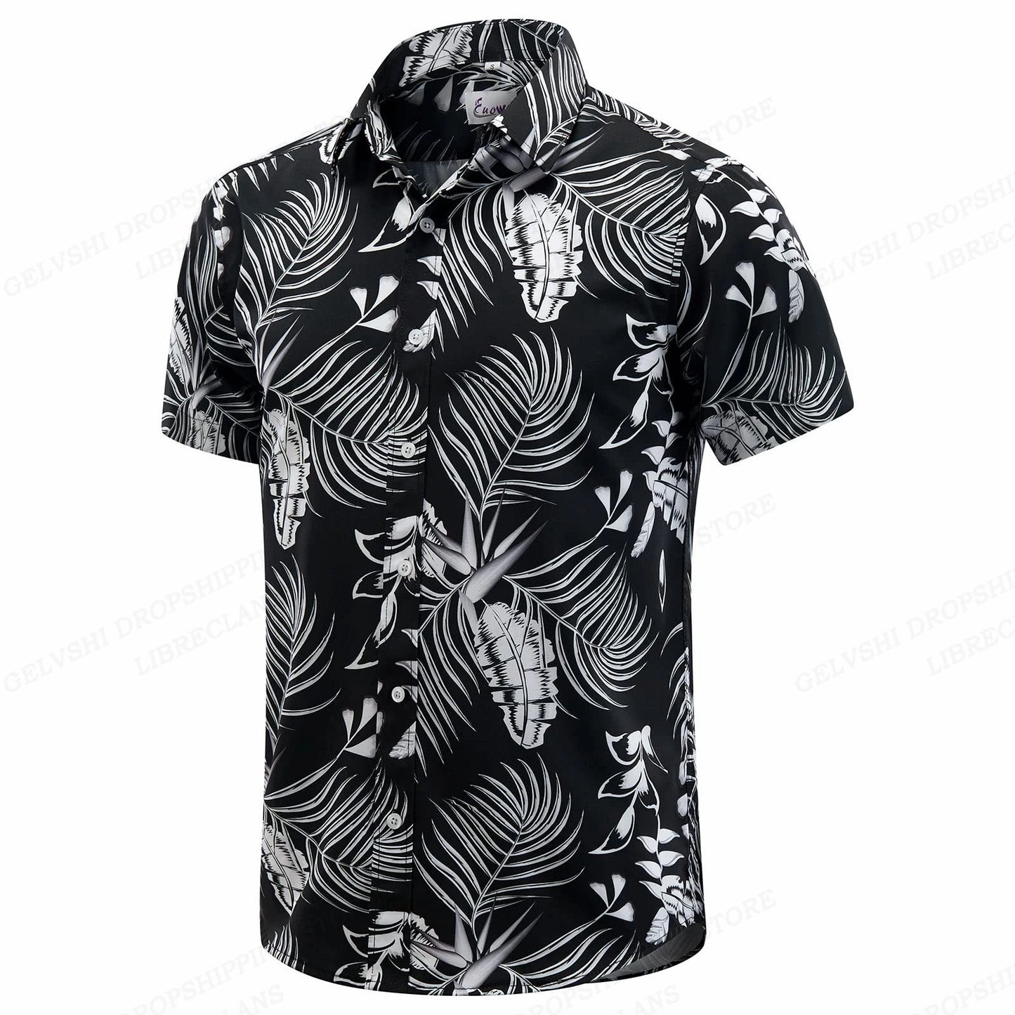 Floral Hawaiian Shirt Tropic Leaf 3d Printed Shirts Men Women Fashion Oversized Blouse Men's Vocation Lapel Beach Camisas