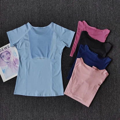 Outdoor Sports Shirt Sportswear Yoga Wear Women's Sports T-Shirt Fitness Clothes Running Yoga Top Female Workout Tops T-shirt