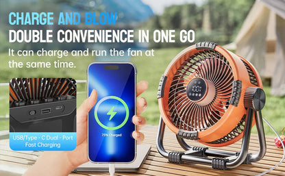 Multifunctional Outdoor Camping Fan Light Rechargeable Ceiling Fan with 3-speed Night Light and Power Bank Portable Fan