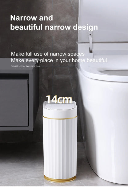 Smart Home Automatic Sensor Trash Can - Waterproof Kitchen Bathroom Wastebasket