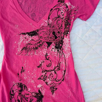 Summer New Millennium Women's Y2K Slim Fit T-Shirt Spicy Girl Retro Style Women's Printed Top