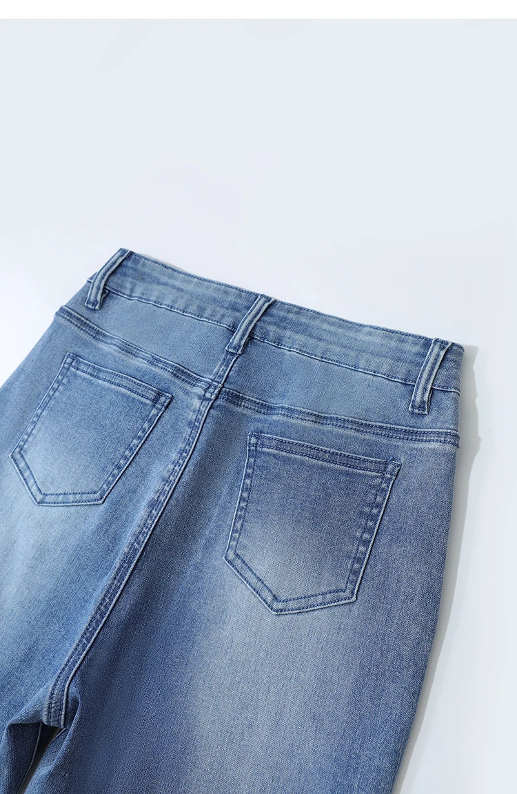 Amii Flared Jeans Autumn 2026 New Commuter Style Casual Versatile Women's Pants Solid Color Denim Trousers For Women 12621032