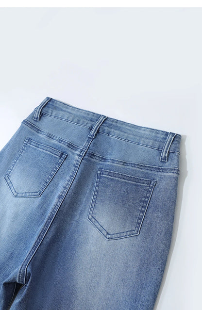 Amii Flared Jeans Autumn 2026 New Commuter Style Casual Versatile Women's Pants Solid Color Denim Trousers For Women 12621032