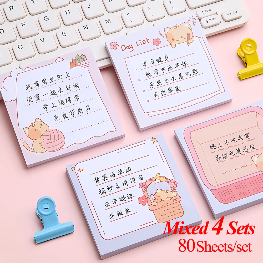 Kawaii Sticky Notes - Cute Journaling Memo Pads for To-Do Lists and Planning