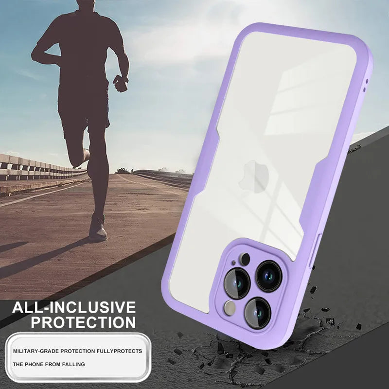 360 Full Body Front+Back Clear Protection Case For iPhone 17 16 Pro Max 13 14 15 Plus 11 12Pro Shell-membrane Shockproof Cover