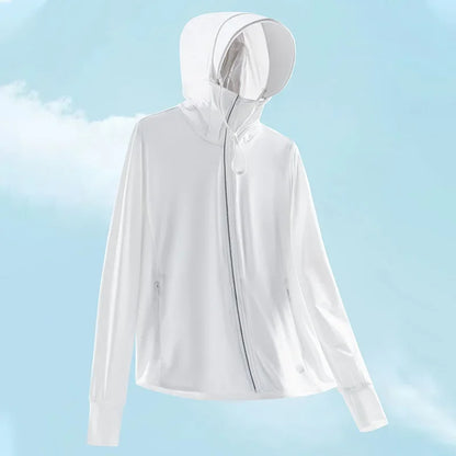 Summer sun protective clothing ultra-thin breathable sun protective clothing women's UV-proof large size hooded ice silk skin cl