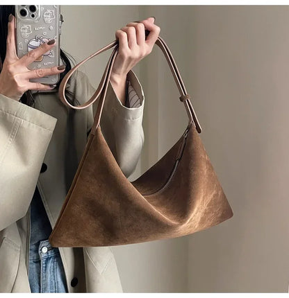 Retro Shoulder Bag – Women's Tote Bag With Large Capacity | Zipper Closure