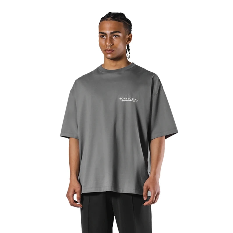 LYFT UNITED KINGDOM Trendy Loose Fitting Men's Sports Short Sleeved T-shirt Pure Cotton Gym Running Shirts Training Clothes Tees