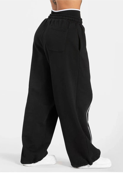 LOGO Loose Yoga Pants - Fashionable and Comfortable Casual Straight Yoga Pants with High Elasticity Fitness and Sports Pants
