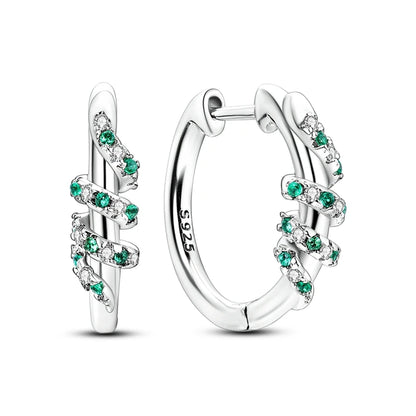 Sterling Silver Hoop Earrings – Zirconium Star Drop Style For Women’s Anniversary Jewelry Gift