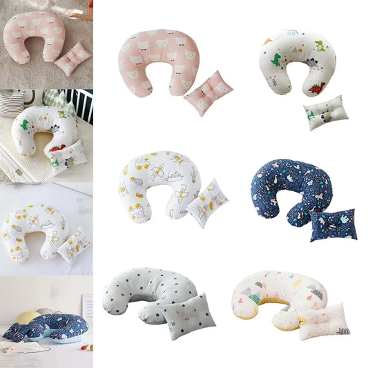U-Shaped Baby Nursing & Feeding Cushion Waist Support for Breastfeeding Breathable Fabric Ergonomic Shape Nursing Cushion
