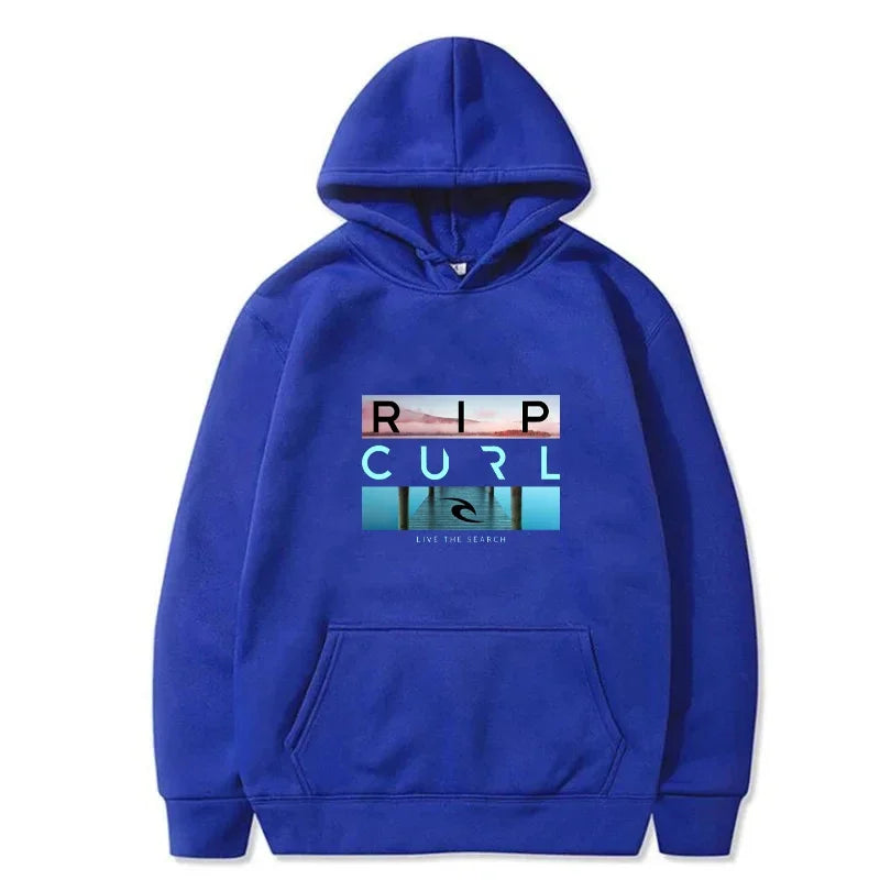 Men's hooded black casual street style sports shirt  suitable for surfing enthusiasts and fashion enthusiasts