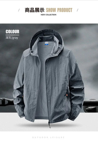 Jacket Mens Spring autumn New men sun protection coat jacket Solid color hooded Jackets casual coat Men's business coats 2318