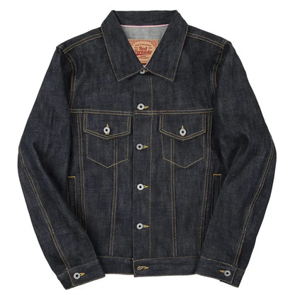 Red Tornado 16oz Selvedge Denim Trucker Jacket Men's Daily Jean Coat LS01-001