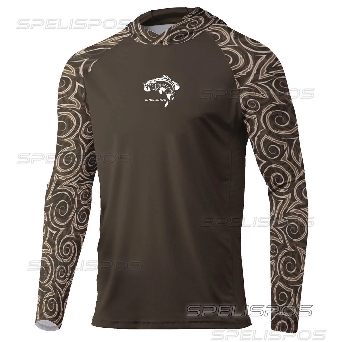 SPELISPOS New Men Fishing Hoodie Summer Breathable  Long Sleeve Fishing Jersey Sun Protection UPF 50+ T-shirt Camisa De Pesca