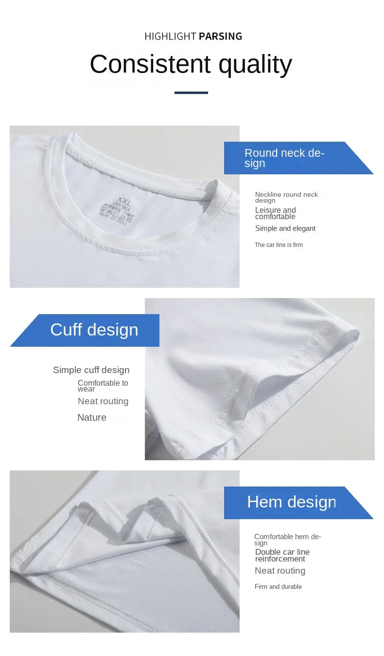 Men's Running T-Shirt – Reflective Quick-Dry Ice-Silk Sports Tee