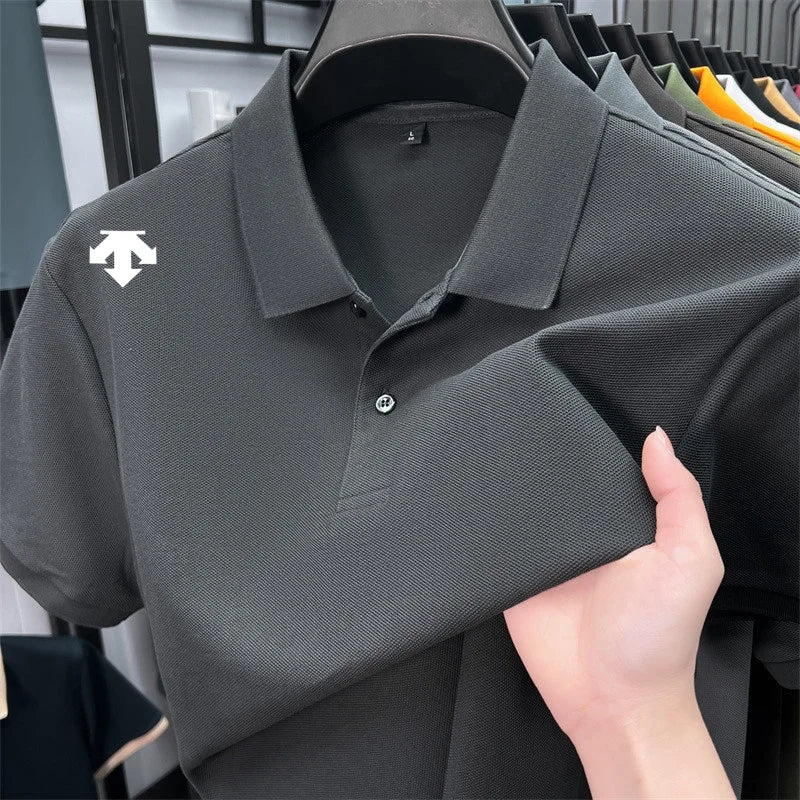 Mercerized Cotton100% Men's Summer Luxury Brand Short Sleeves Polo Shirt 25 Colors Choose From T-Shirt Business Leisure Men Top