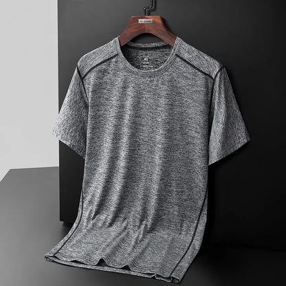 Breathable Camping Tee - Unisex Lightweight Outdoor Shirt With Striped Polyester Spandex