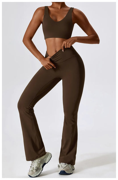 Women Yoga Set – Seamless Sportswear Gym Legging & Fitness Bra Crop Top
