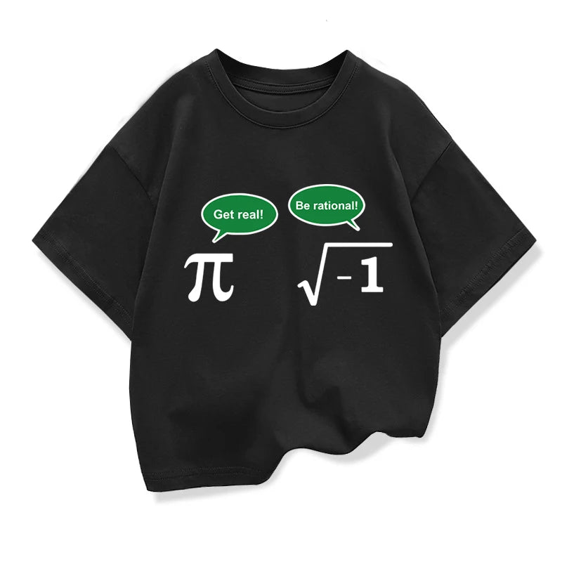 Baby Boys T-shirt High Quality Cotton Funny Math Design Printed Loose in Summer Casual O-neck T-shirt for Kids Tees Girls Tops