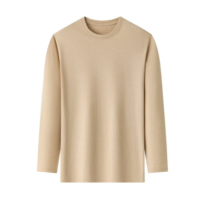 Men's Cotton T-Shirt - Long Sleeve Tee | Breathable Solid Color Shirt, Casual Summer Top