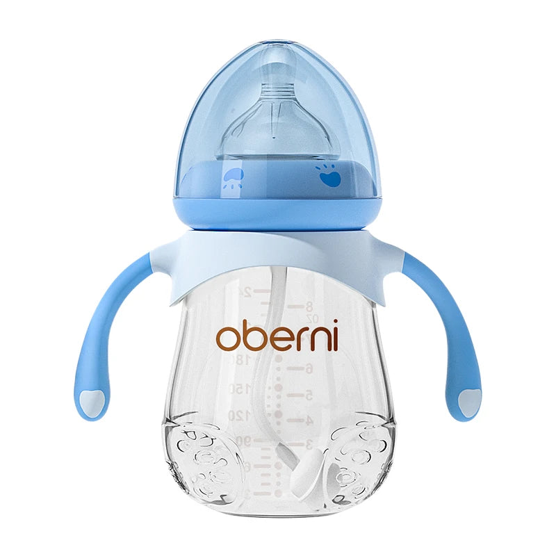 Oberni 150ml+180ml PPSU Imitated Breast Baby Milk Bottle set Anti bloating 0-6 Newborn Baby Bottle With Resistant to Falling