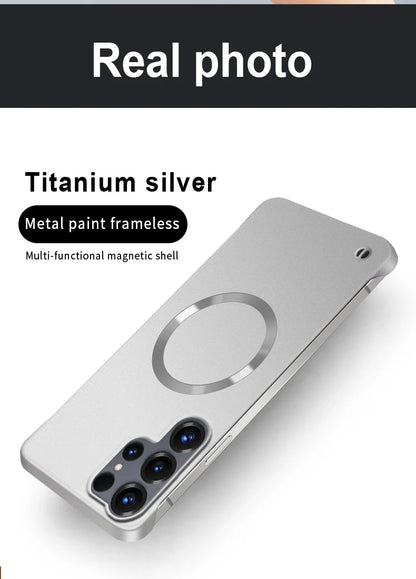 Ultra Thin Metallic Paint Magnetic Case For Samsung Galaxy S26 Ultra S25 S24 S23 Plus S22 Frameless Cooling Hard PC Cover Funda