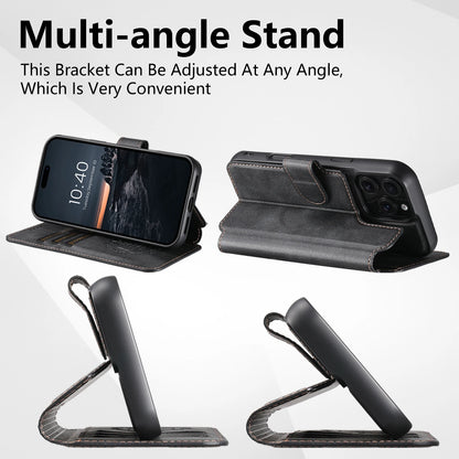 PU Leather Wireless Charging Card Holder Stand Wallet Magnetic Flip Cover Phone Case For iPhone 17 Pro Max 16 Plus 15 14 13 12