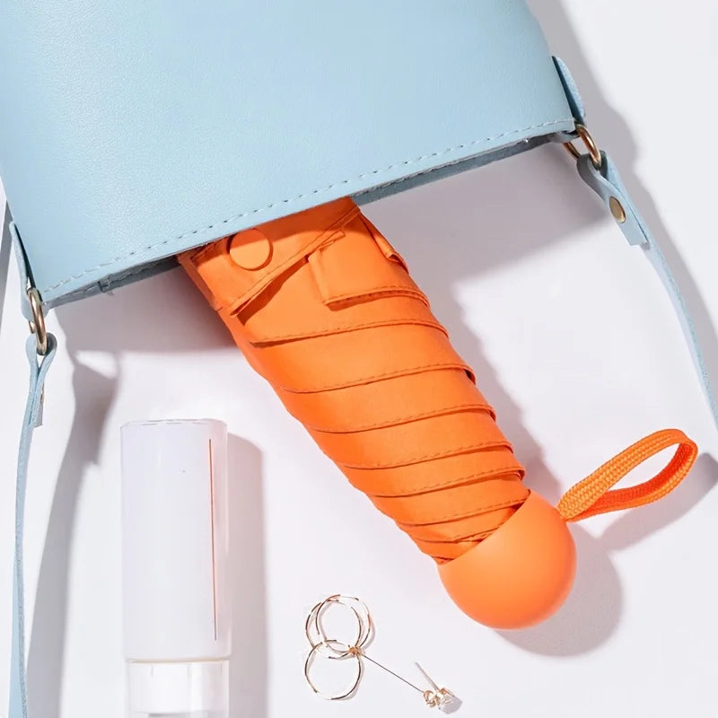 Compact Travel Mini Umbrella Uv Protection Capsule Umbrella 5 Fold Ultra Lightweight Sunshade Umbrellas Protable Manual