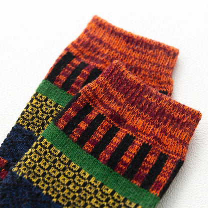 Mens Winter Wool Socks - Warm Colorful Retro Style for Snow Boots EU Size 38-44 - ZOOMNSTORE
