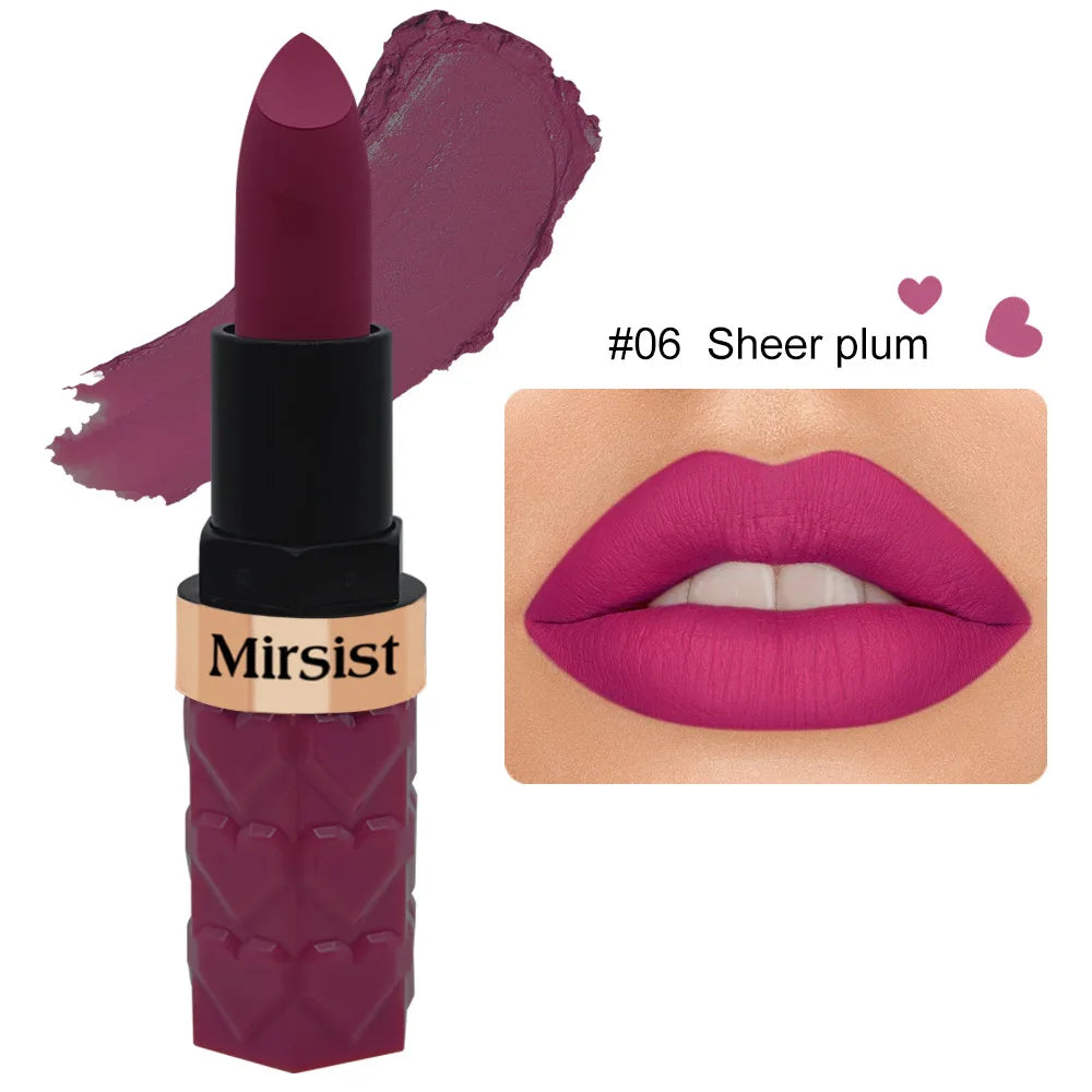 Velvet Matte Lipstick Non Transfer Waterproof Highly Pigmented Longwear Nude Peach Brown Cherry Tones Smooth Lip Makeup