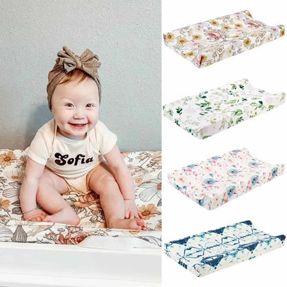 Newborn Change Table Covers Baby Diaper Changing Pad Cover Printing Design Breathable Soft Reusable Diaper Changing Mat Cover