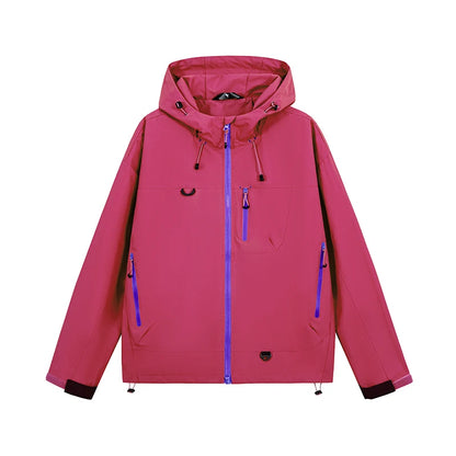 Waterproof Hiking Jacket – Lightweight Polyester Windbreaker With Storm Hood