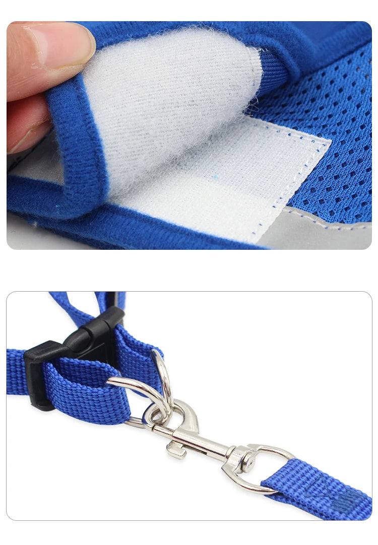 Dog Harness Leash Bulldog Vest Style Summer Reflective Puppy Harnesses Teddy Pet Supplies Breathable Rope Small Dog Collar Corgi