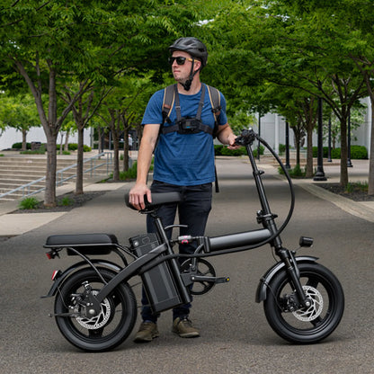 1Year Warranty 500W Adult Electric Bike 20MPH 48V10.4Ah with Dual Disc Brake 14 Inches Folding Electric Bike 22 Mile Range