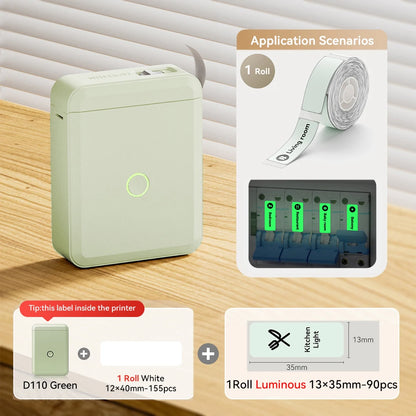 Niimbot D110 Mini Handheld Thermal Label Maker Wireless Sticker Machine Inkless Pocket with Label Sticker for Home Office