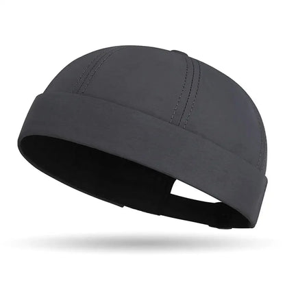 Spring Summer New Casual Landlord Hat Street Melon Skin Tide Hats Without Brim Retro Hip Hop Cap Unisex Docker Cap Brimless Hat