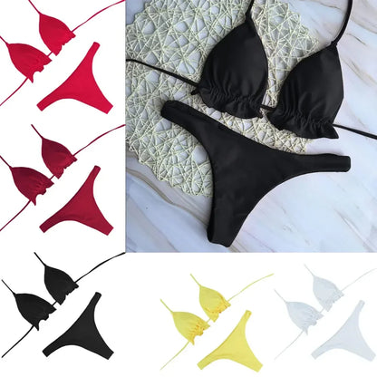 Brazilian Bikini Set - Sexy Two Piece Swimsuit With Push-Up Bandage Top