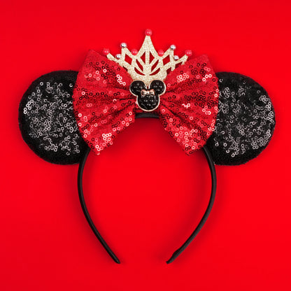 Mickey Mouse Ears Headband - Sequin Hair Bow for Halloween Festival and Cosplay