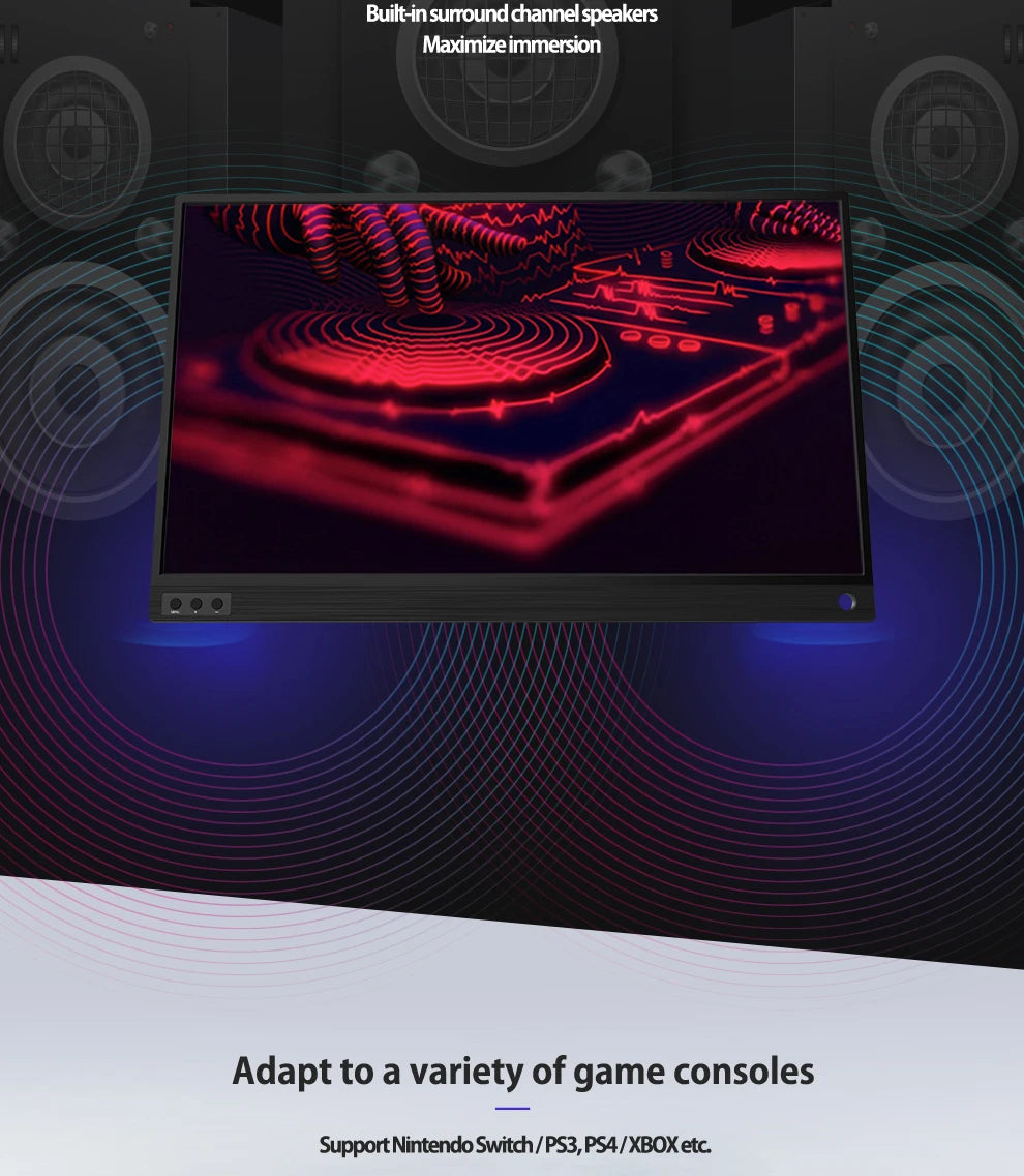 Portable Monitor 15.6 Inch - ZEUSLAP 1080p IPS Panel USB C Portable Screen for Laptop & Phone