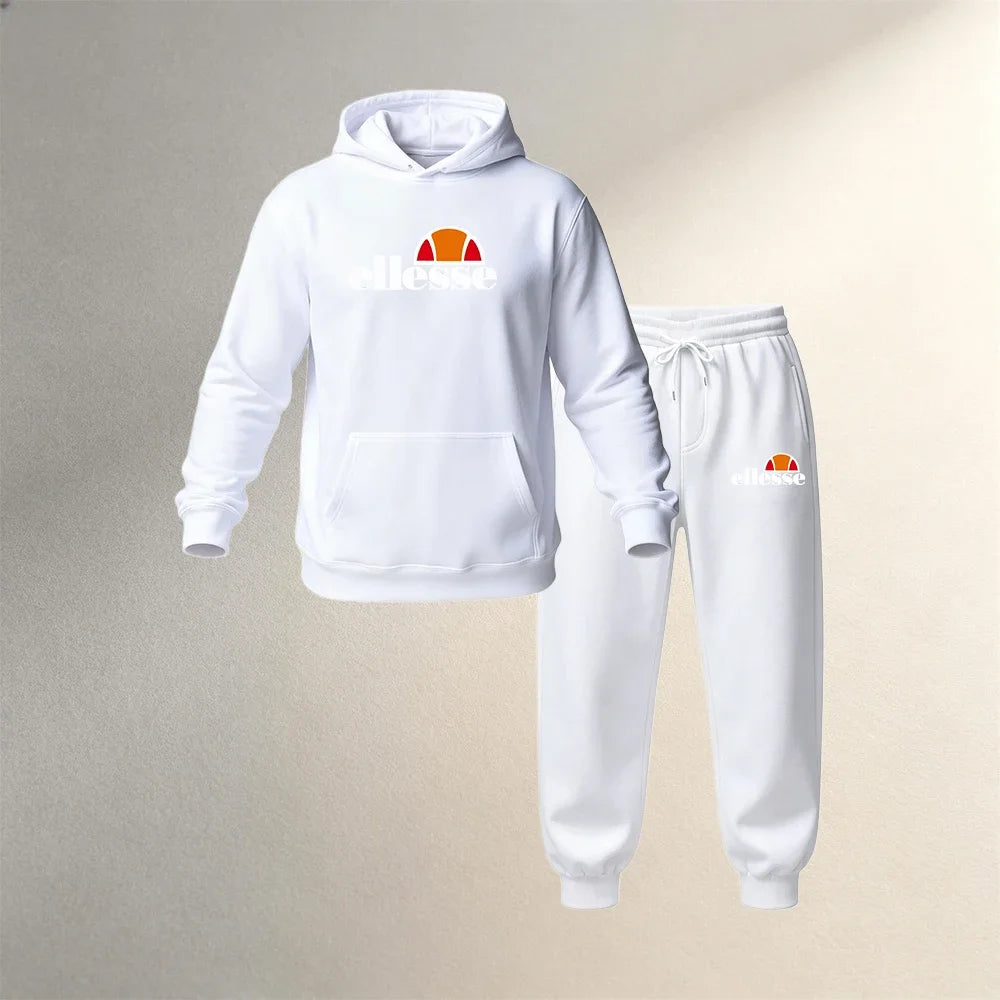 Men's Clothing Hoodies Sets 2 Pcs Autumn Winter Sport Casual Pullover Sweatshirts Tracksuit Fashion Warm Hoodie + Jogging Pants