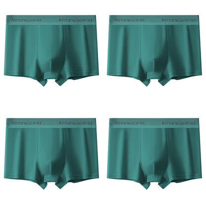 4Pcs Men Underwear Sporty Boxers Plus Size Youth Boxer Shorts Comfortable Breathable Flat Pants Men's Square Panties Briefs Gift
