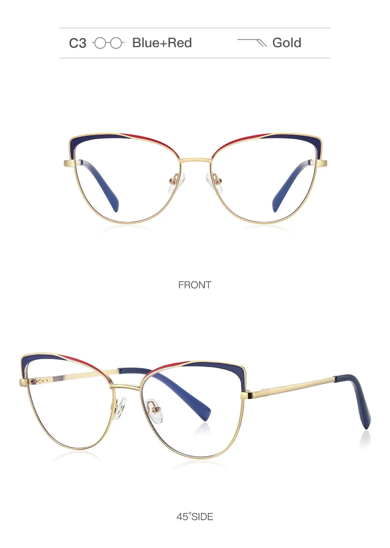Photochromic Prescription Glasses Women Cat Eye Butterfly Frame Progressive Eyewear