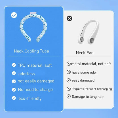 Wearable Neck Cooling Tube for Summer Body Cooling Ice Ring Neck Cooler Reusable Soft Cooling Neck Wrap for Heat Outdoor Sports