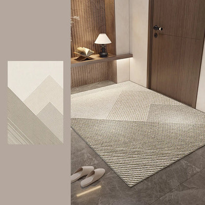 Non Slip Door Mat - Geometric Pattern Rug | Water Resistant Polyester Floor Mat
